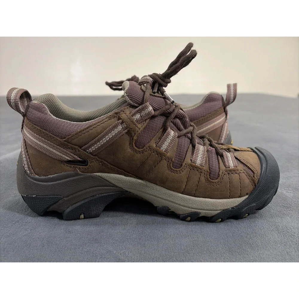 KEEN DRY Waterproof Leather Hiking Shoes Size 6 Brown/Gray/Purple Bnfts Charity